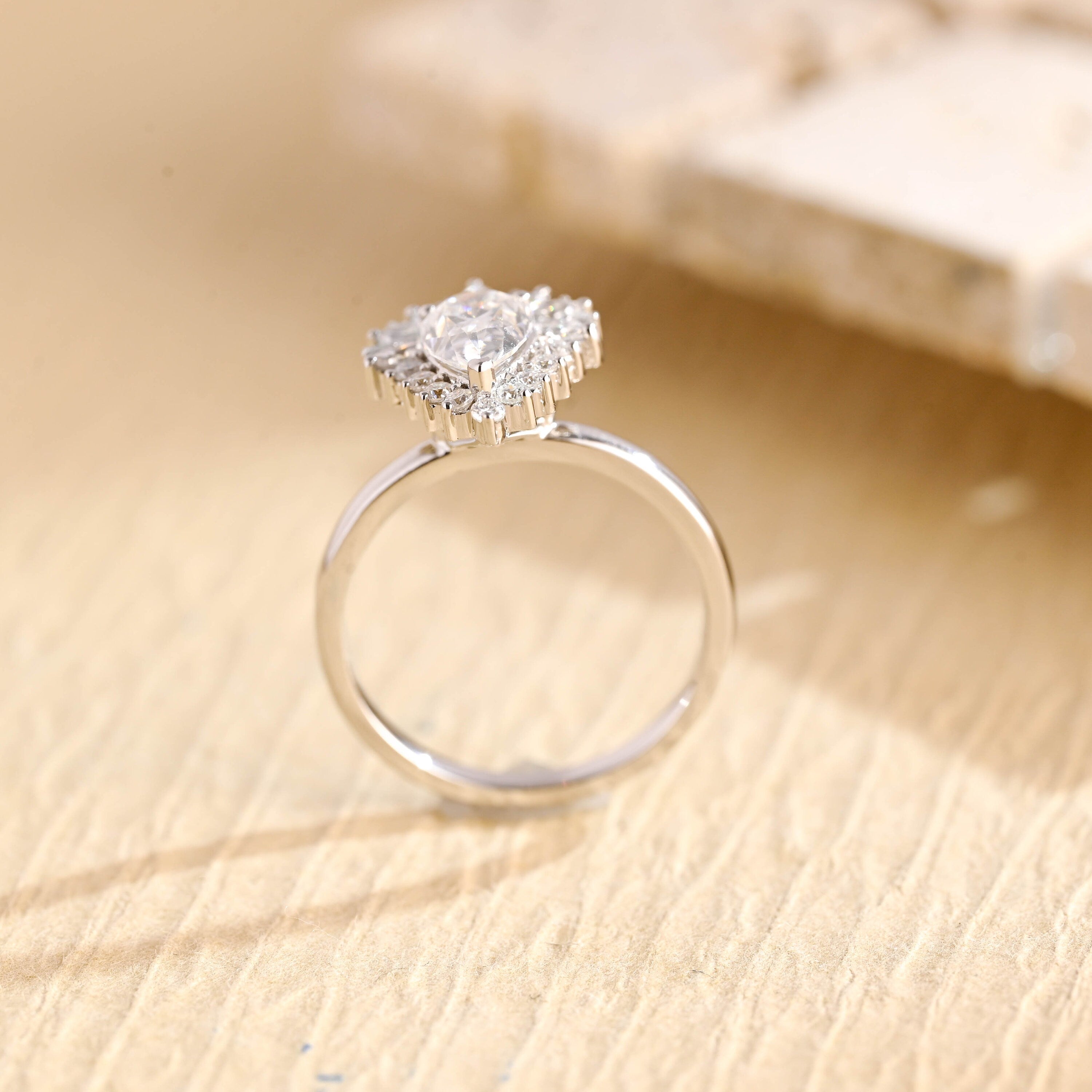 Bridal Pear Cluster Engagement Ring Moissanite USA