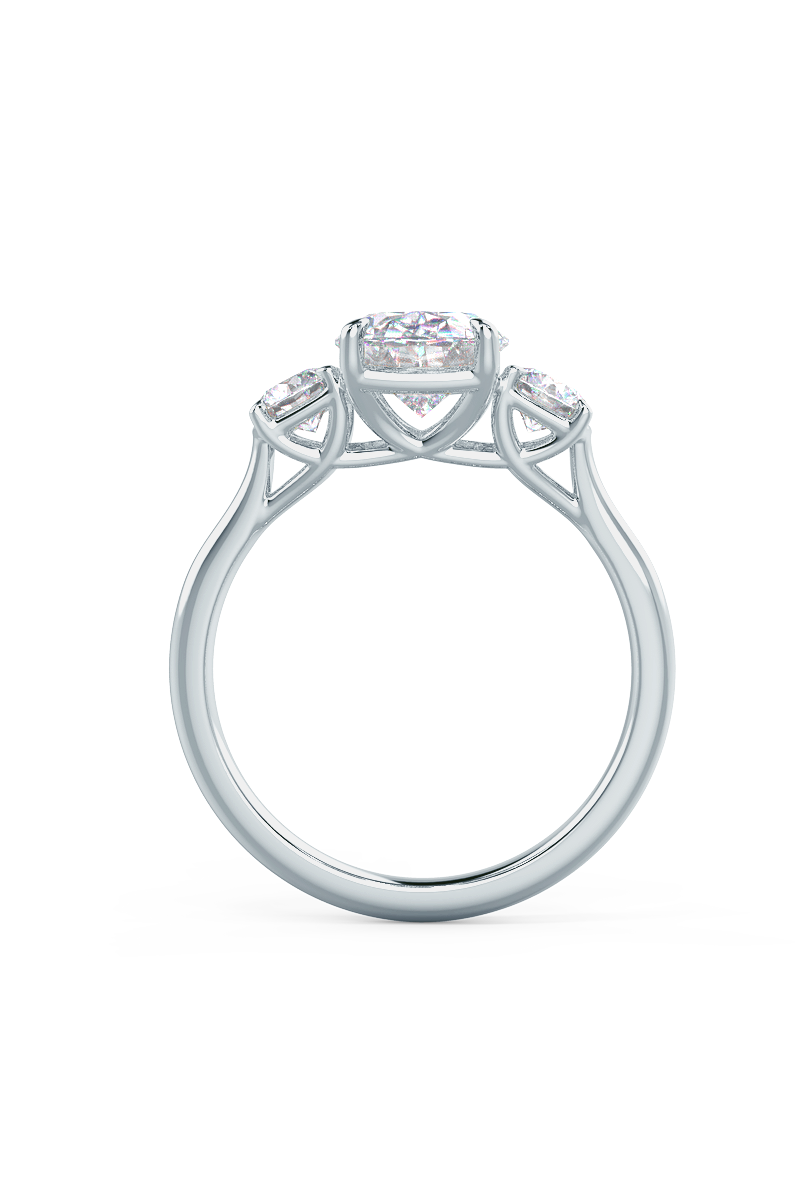 1.50CT Oval Three Stone Moissanite Diamond Solitaire Engagement Ring