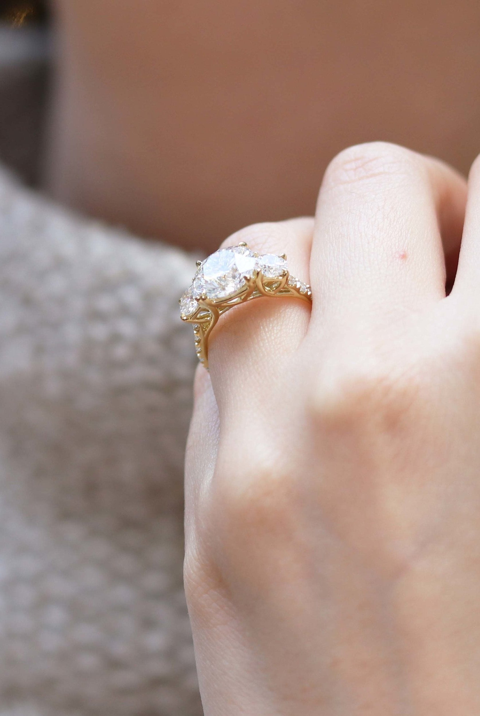Three Stone Moissanite Ring