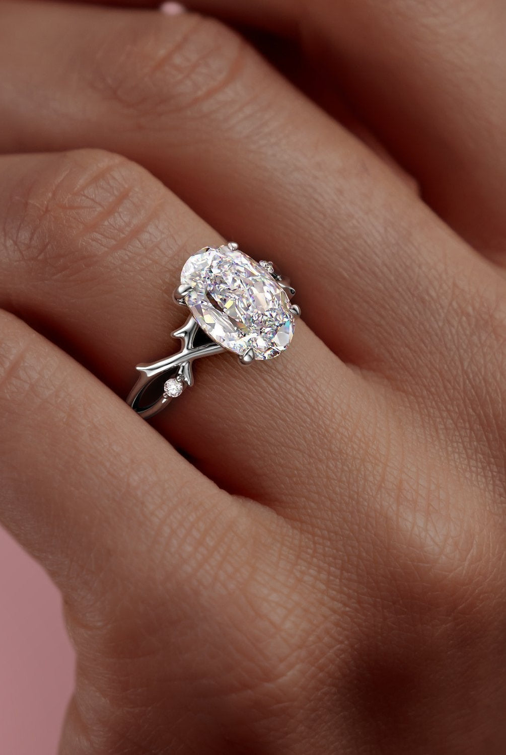 2-72-ct-oval-solitaire-twig-pave-setting-moissanite-engagement-ring