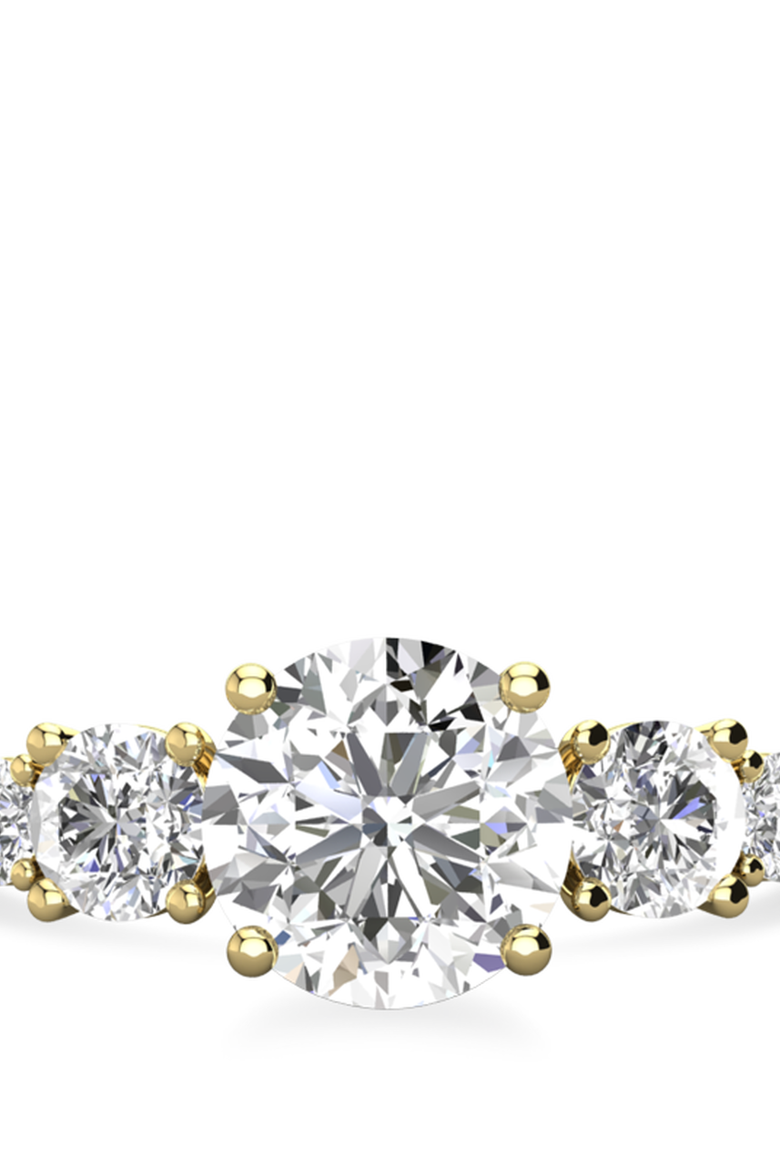 1.45CT Round Seven Stone Moissanite Diamond Solitaire Engagement Ring