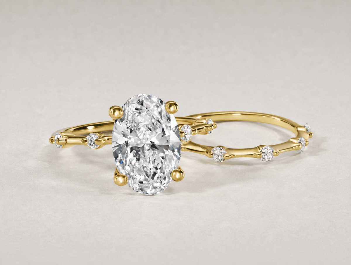 Lab Grown Solitaire Ring Set