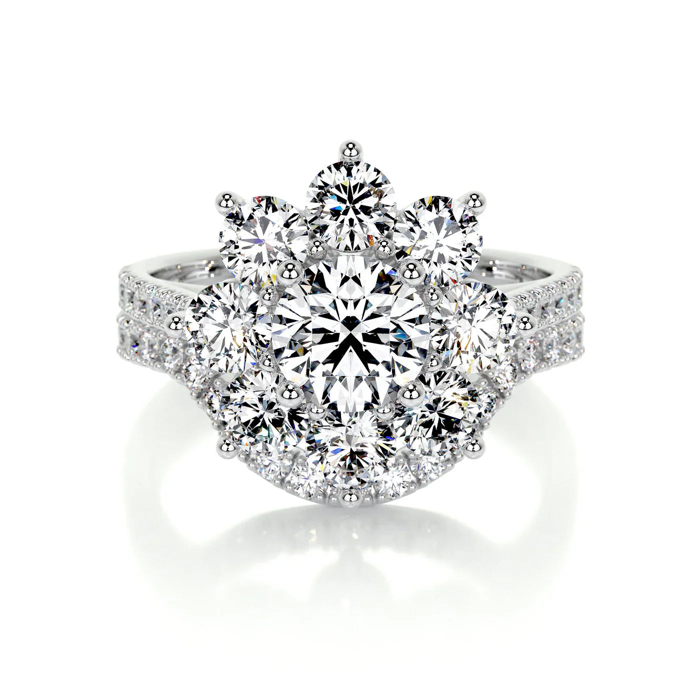 Moissanite Cluster Ring Set