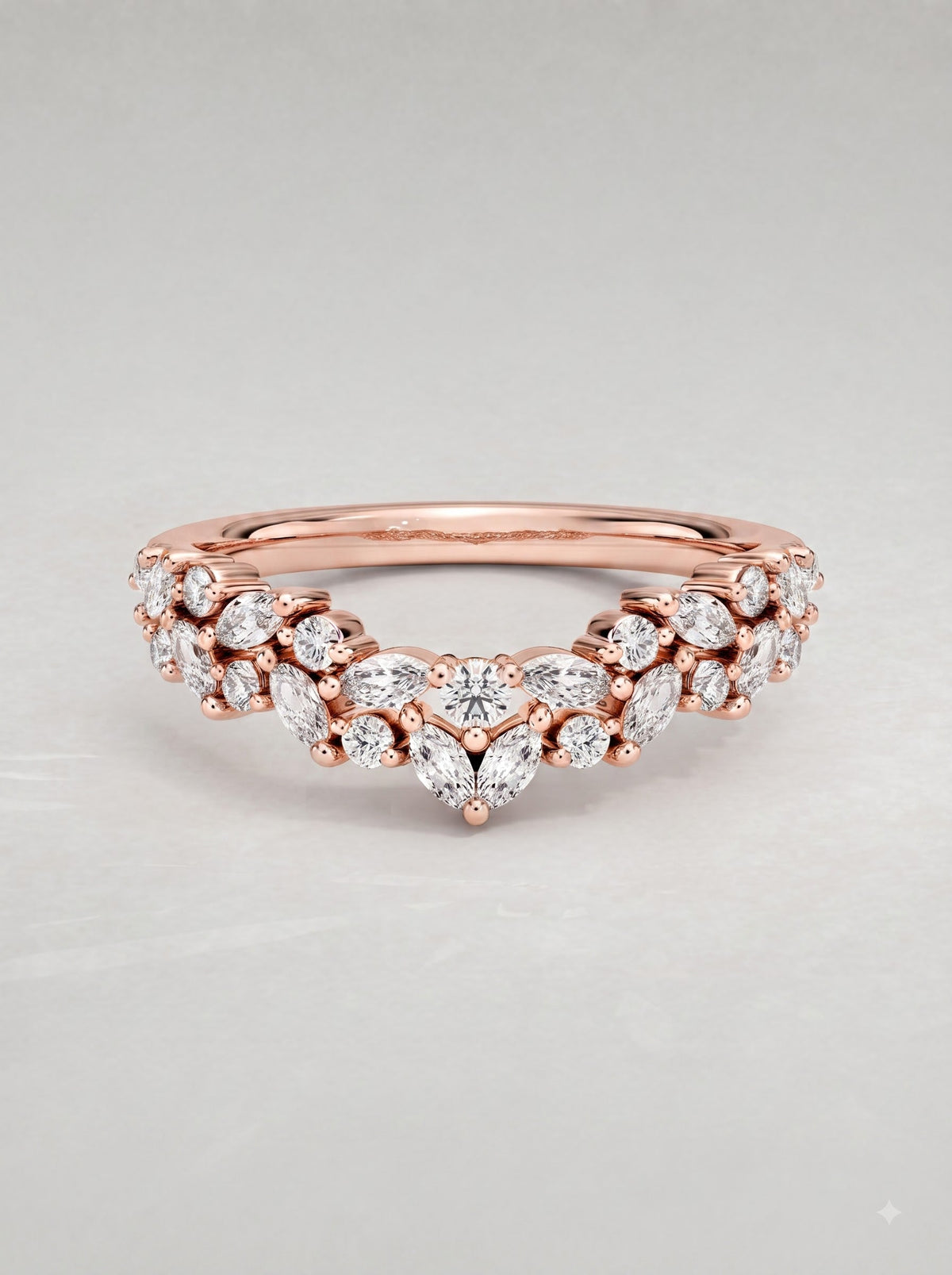 Moissanite Cluster Wedding Ring