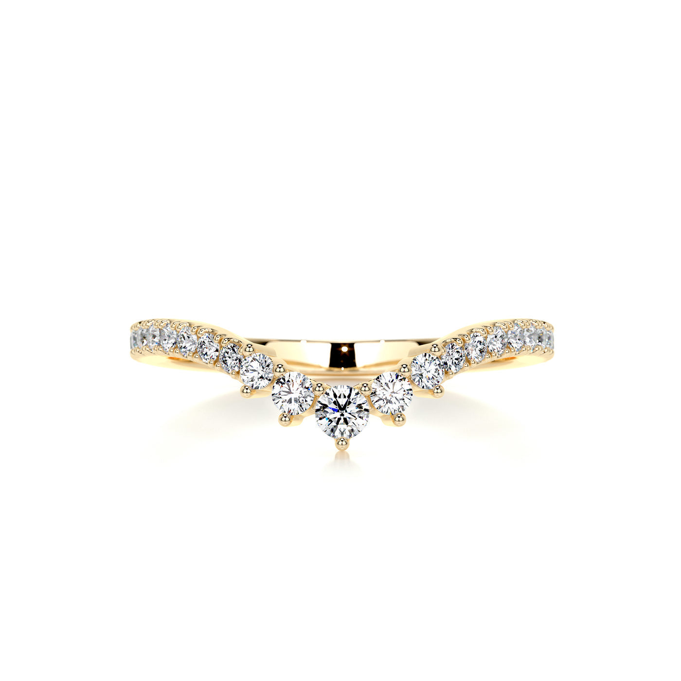 Moissanite Curved Wedding Ring