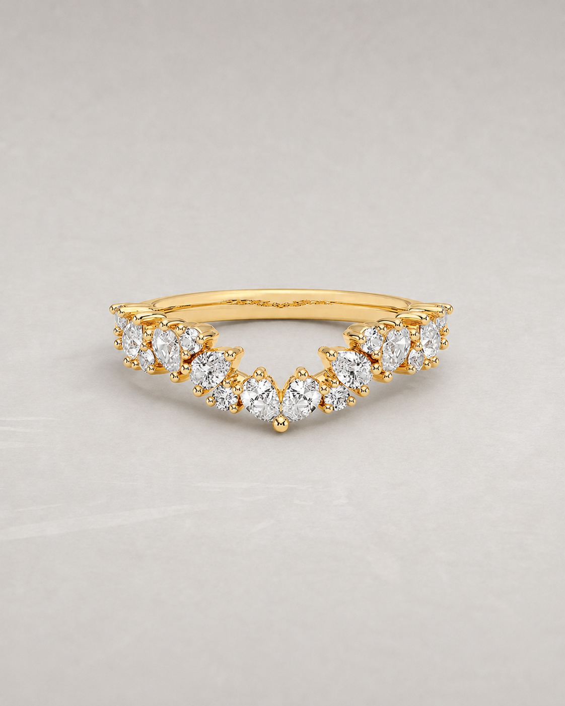 Moissanite Curved Wedding Ring