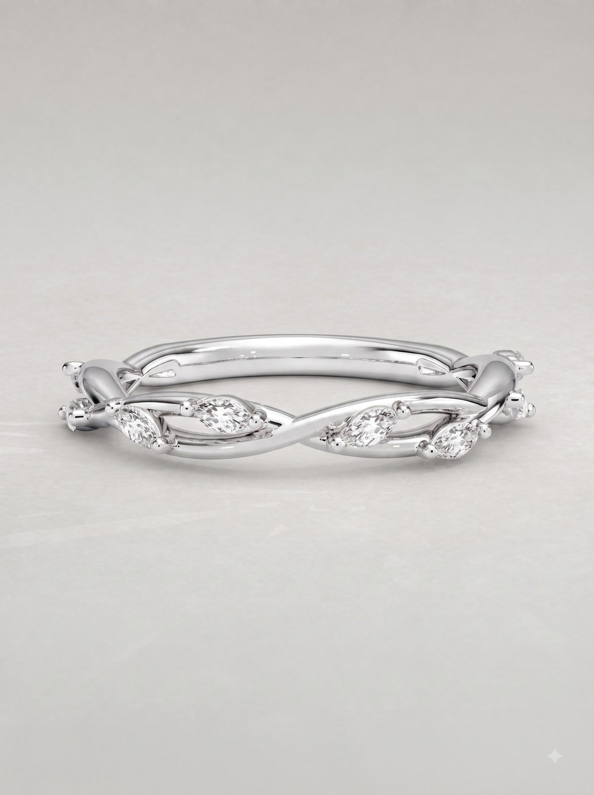 Moissanite Nature Inspired Wedding Ring
