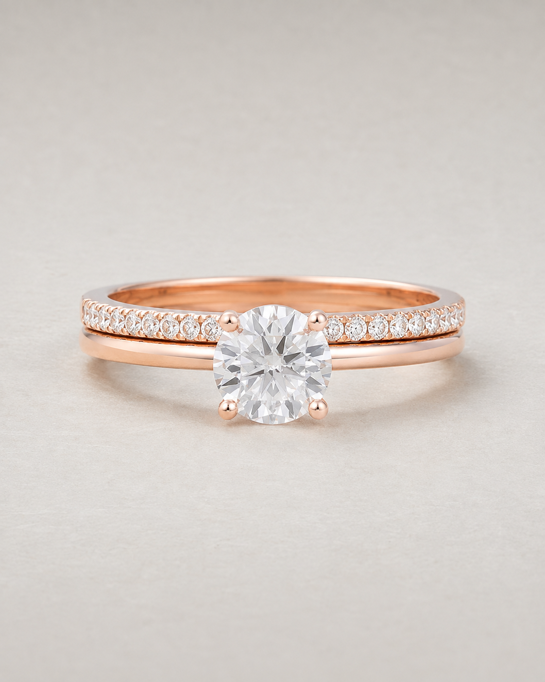 Moissanite Solitaire Ring Set