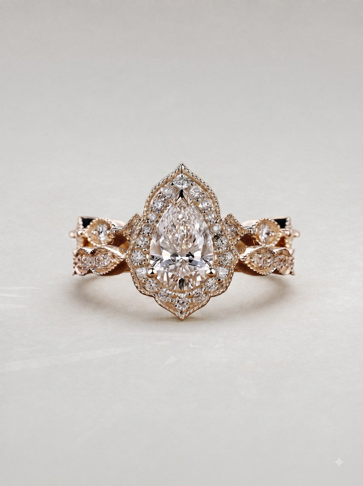 Moissanite Vintage Ring Set