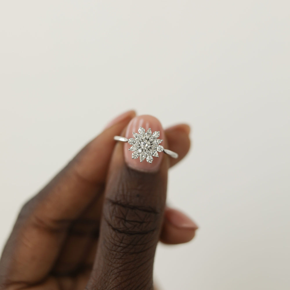 Round Cluster Moissanite Ring