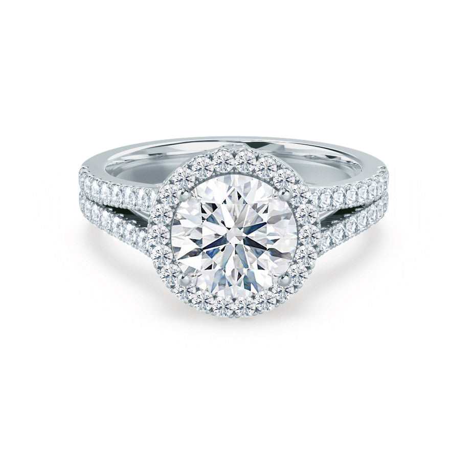 0.50 CT Round Moissanite Engagement Ring