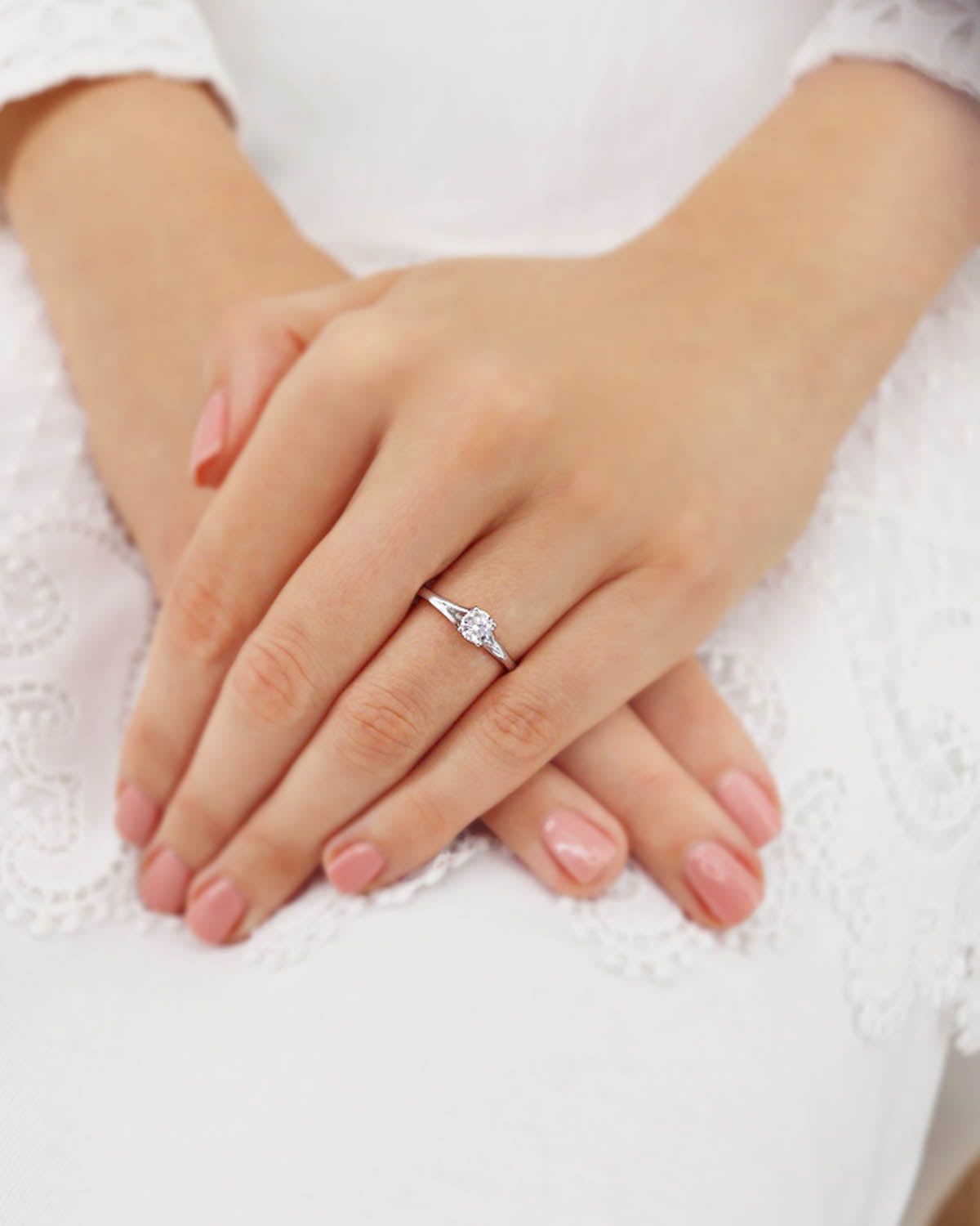 0.50 CT Round Moissanite Ring