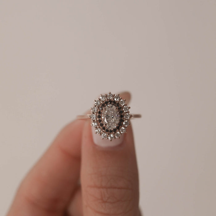 Oval Halo Moissanite Ring
