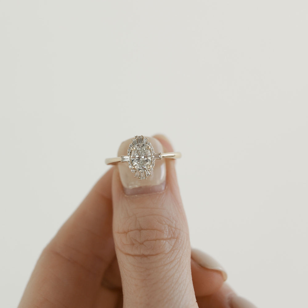 Oval Cluster Moissanite Ring