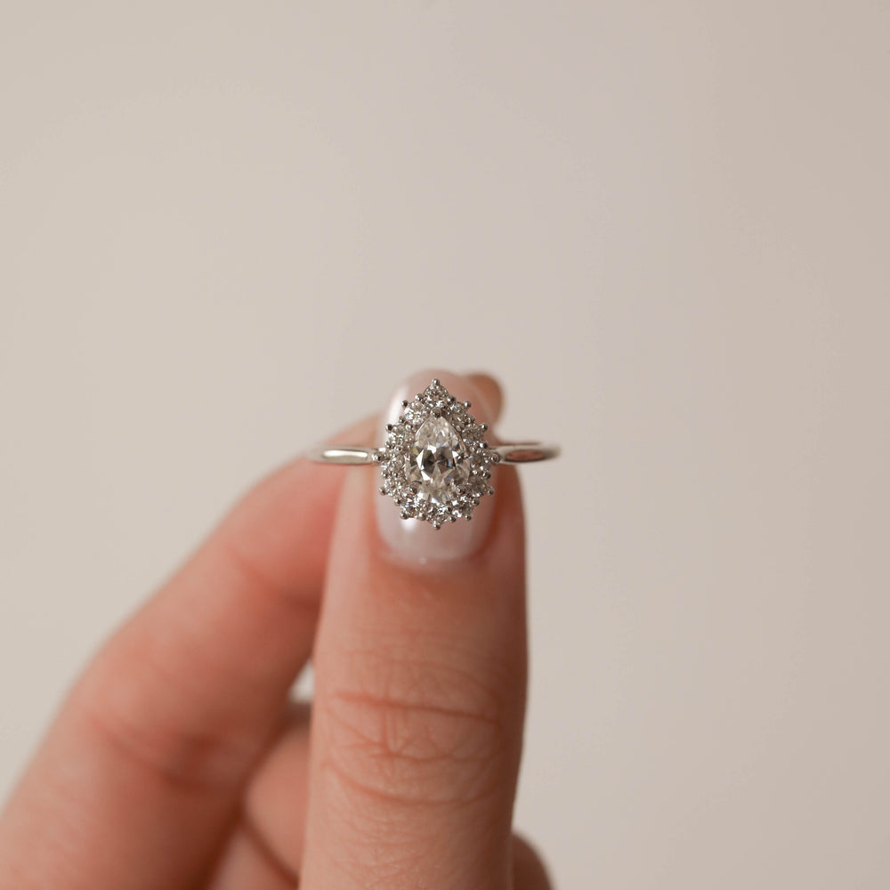 Pear Cut Moissanite Ring