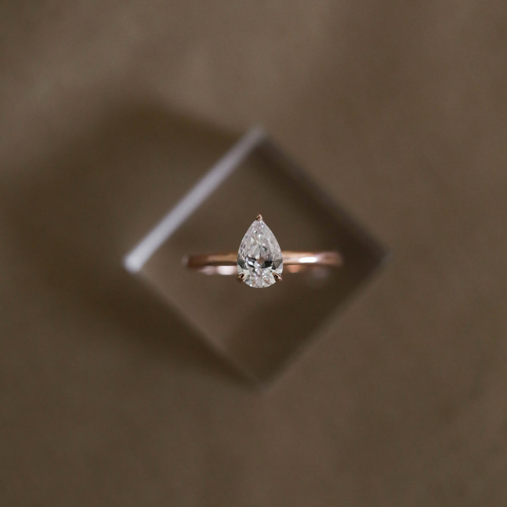Pear Cut Moissanite Ring