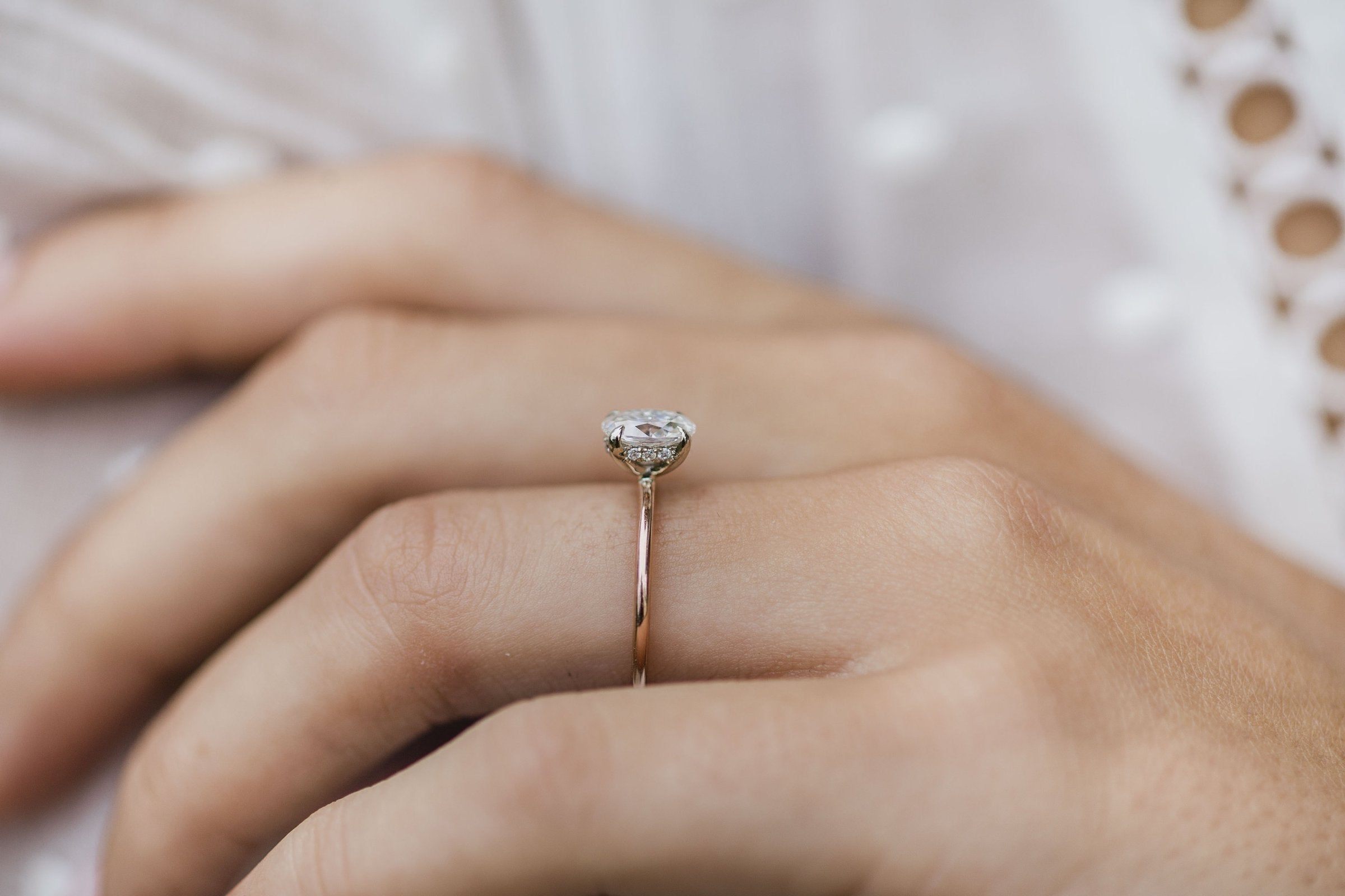 Oval Cut Moissanite Engagement Ring