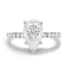 2.80CT Pear Cut Moissanite Hidden Halo Moissanite Engagement Ring