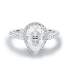 1.93CT Pear Halo Moissanite Diamond Pave Engagement Ring For Women