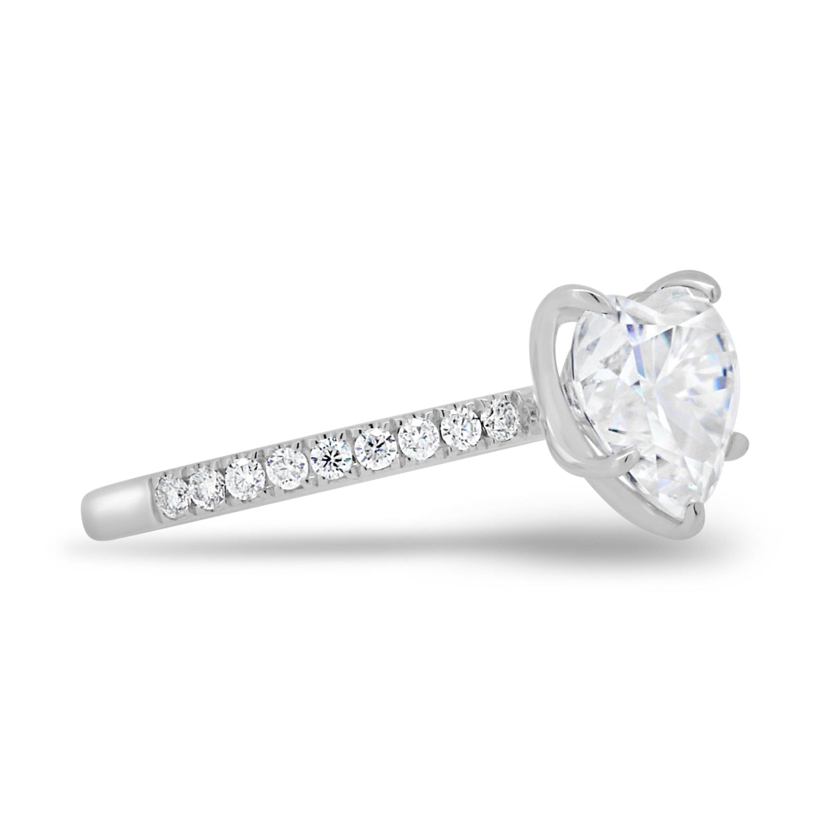 2.50CT Heart Pave Moissanite Diamond Engagement Ring For Her