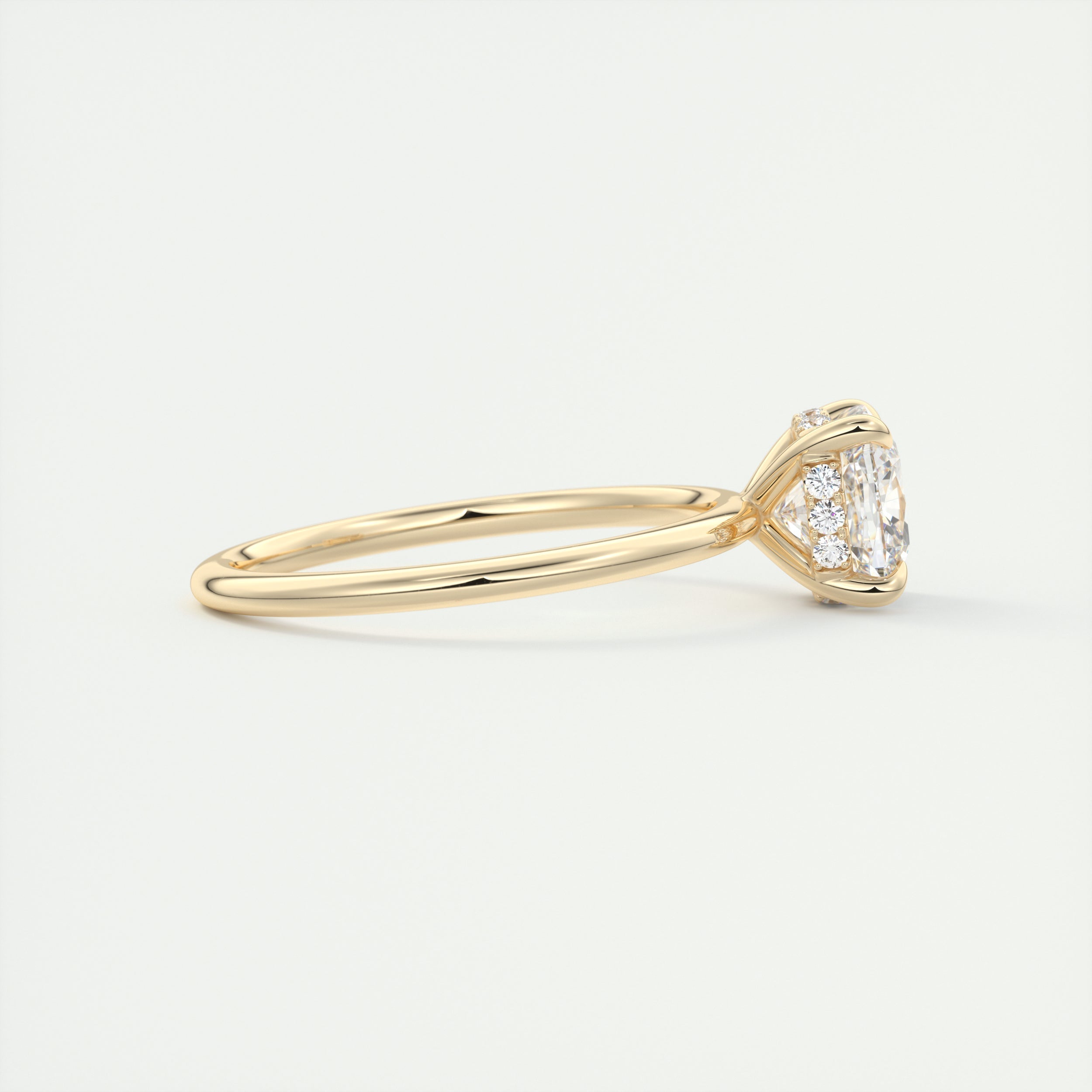 2CT Cushion Hidden Halo Moissanite Diamond Solitaire Engagement Ring