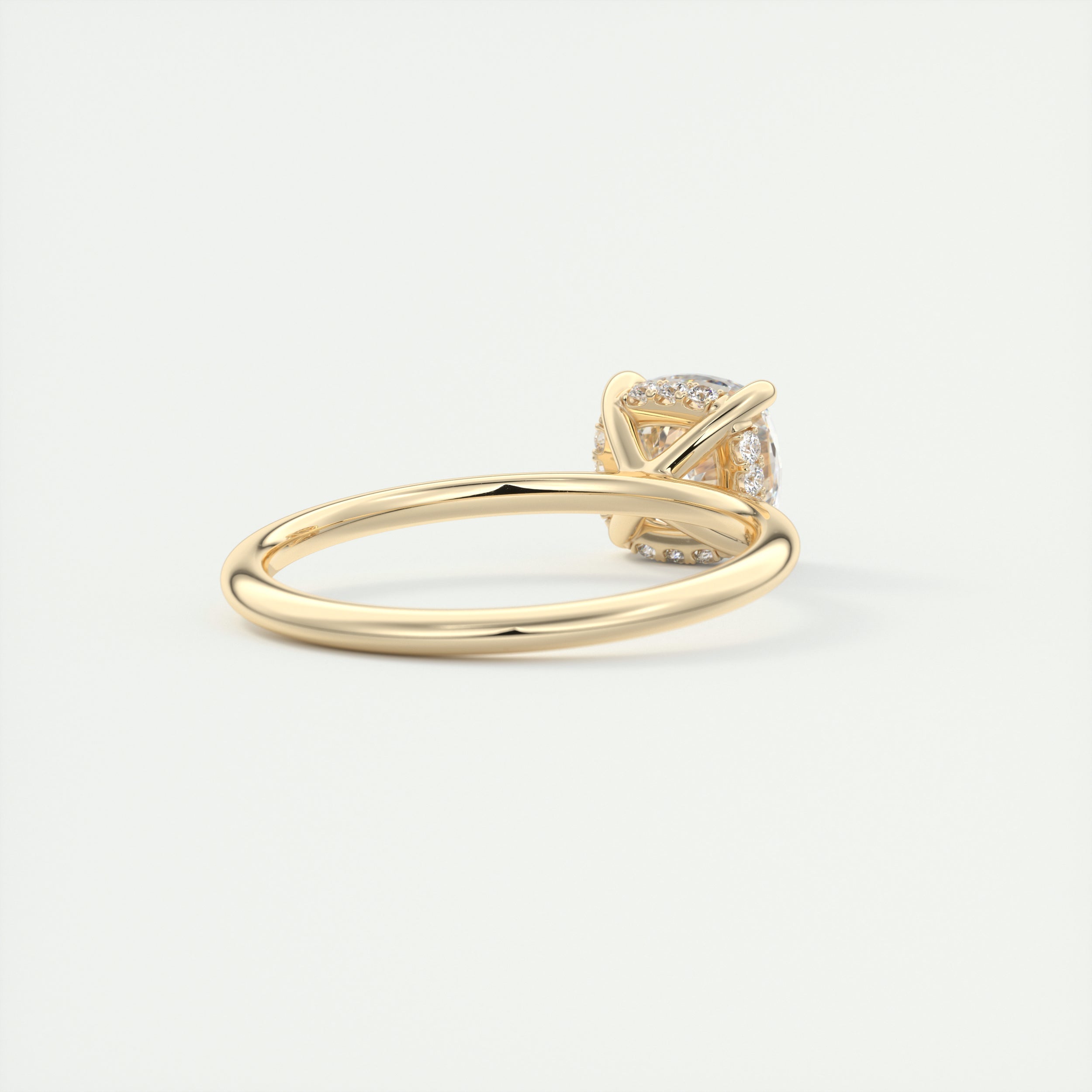 2CT Cushion Hidden Halo Moissanite Diamond Solitaire Engagement Ring