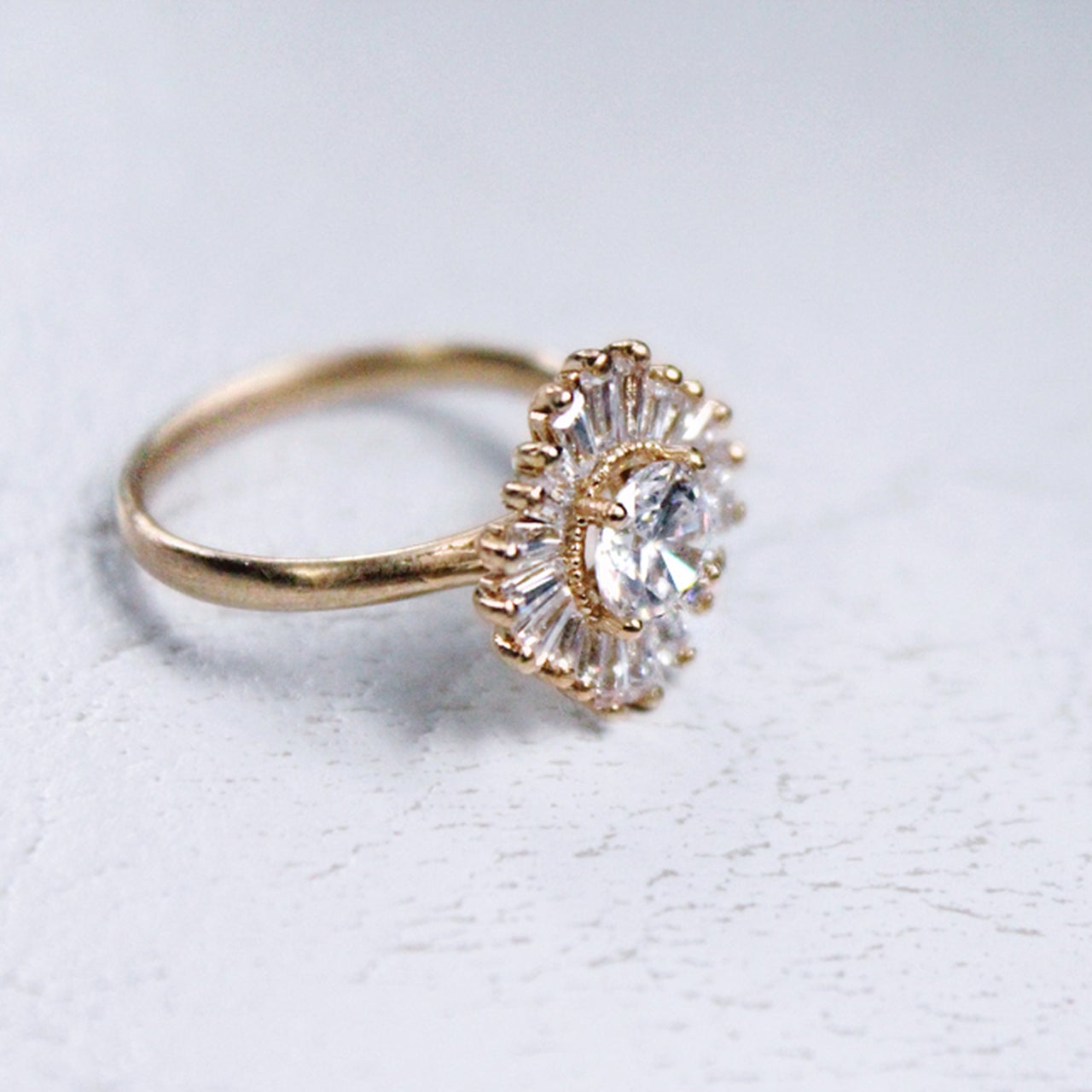 1.0CT Round Cluster Moissanite Diamond Engagement Ring For Women