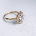 1.0CT Round Cluster Moissanite Diamond Engagement Ring For Women