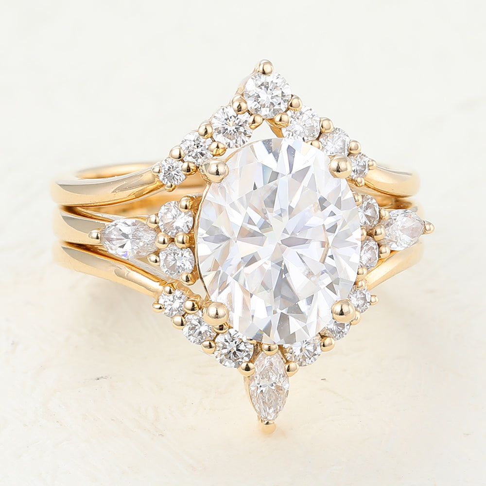 3-0-ct-oval-moissanite-cluster-bridal-ring-set