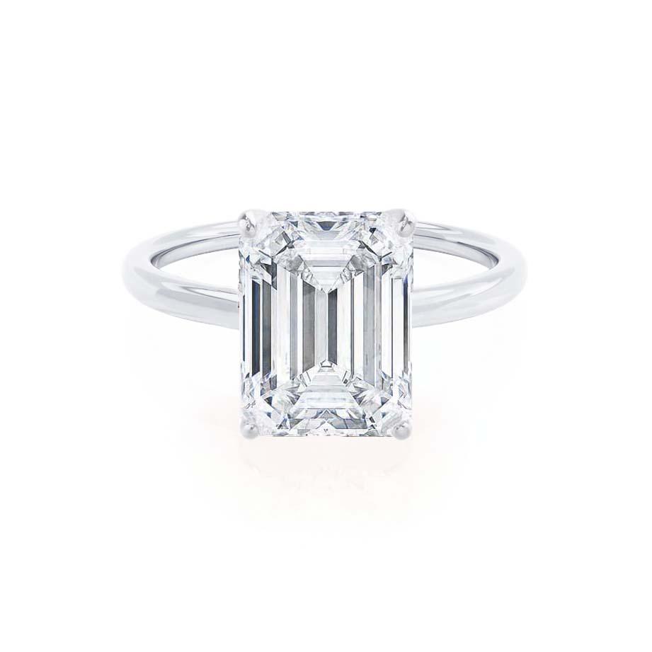 Emerald Moissanite Engagement Ring