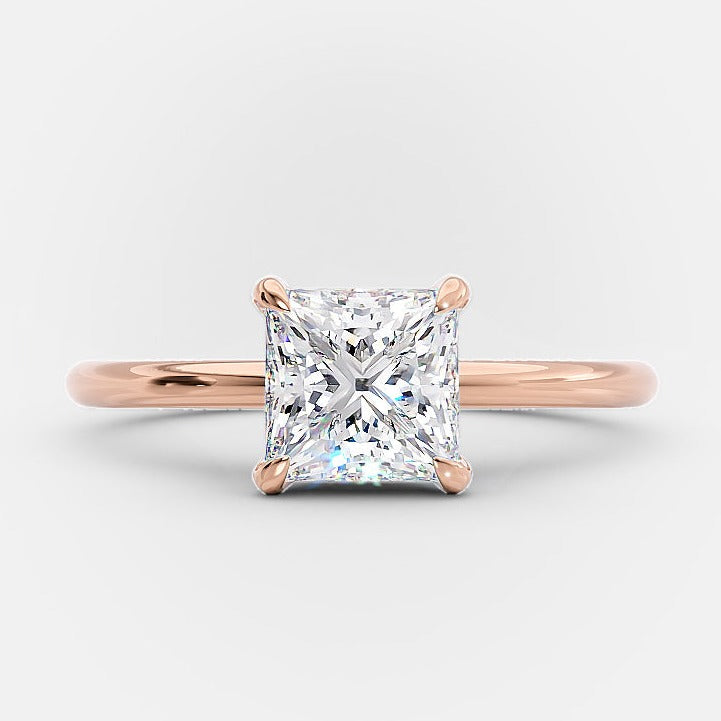 Princess Cut Moissanite Engagement Ring