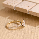 modern pear pavé engagement ring USA