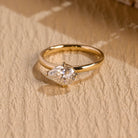 1 carat east west pear moissanite engagement ring