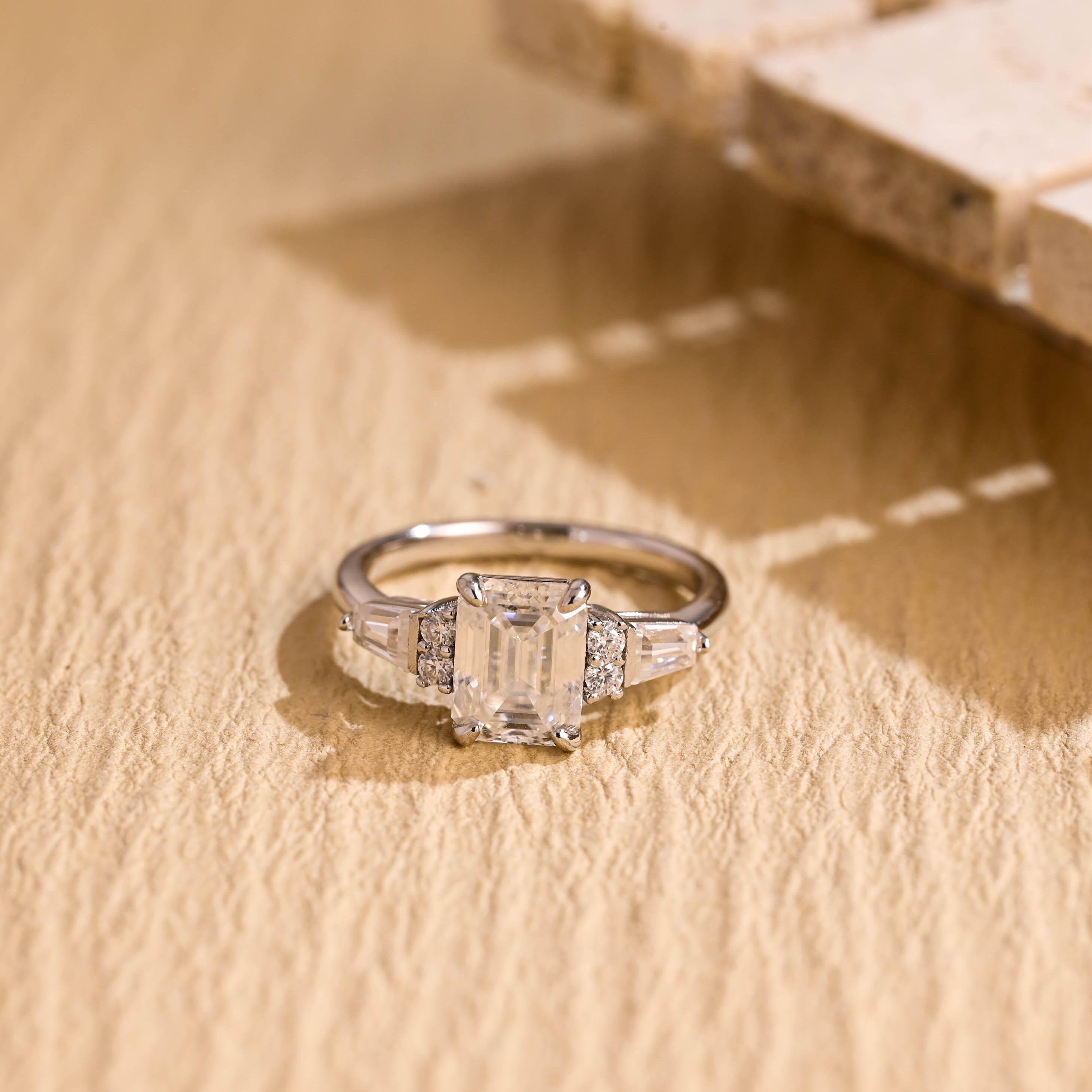 Cluster Moissanite Engagement Ring