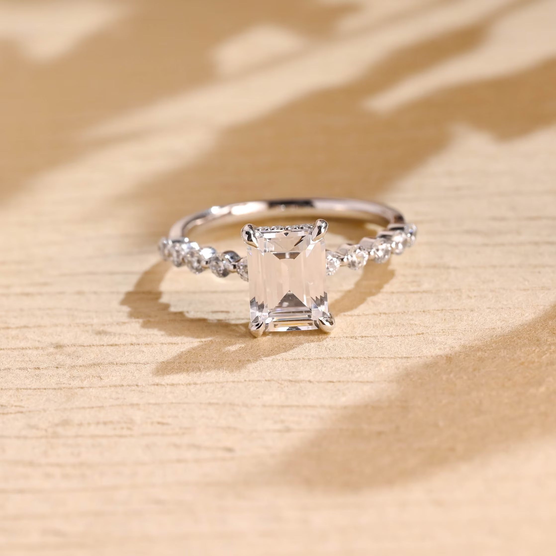 Hidden Halo Moissanite Engagement Ring