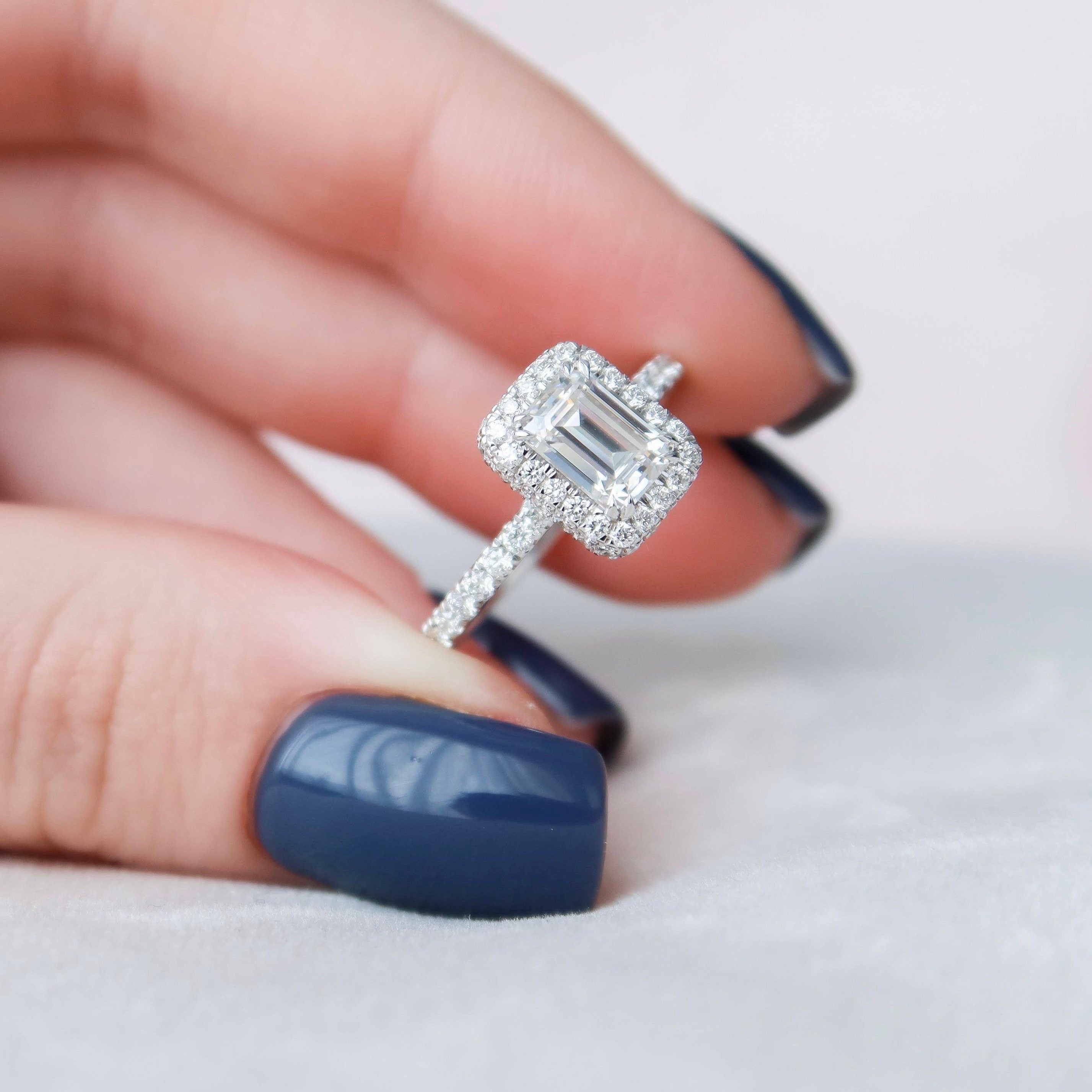 Emerald Cut Moissanite Ring
