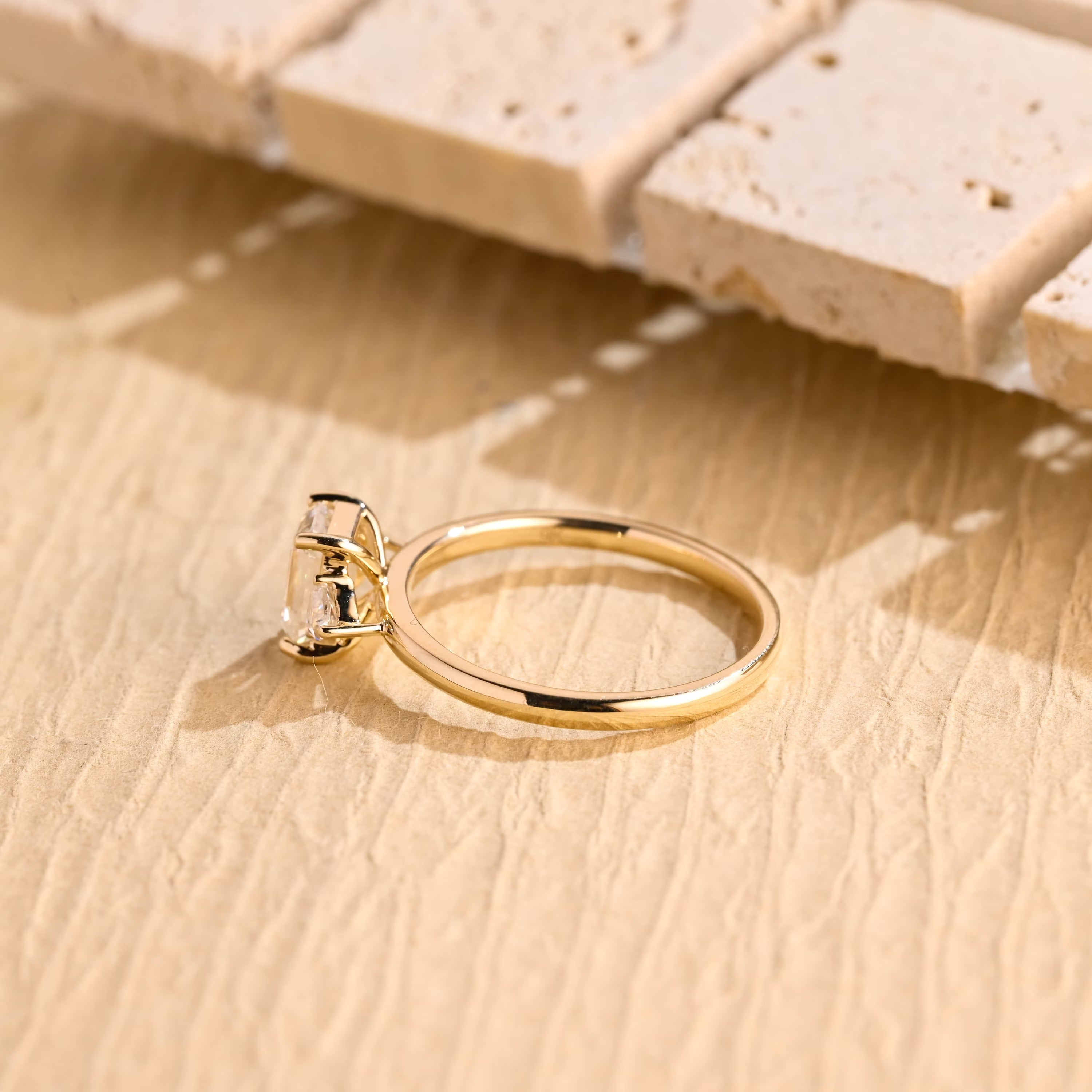 Moissanite Three Stone Ring