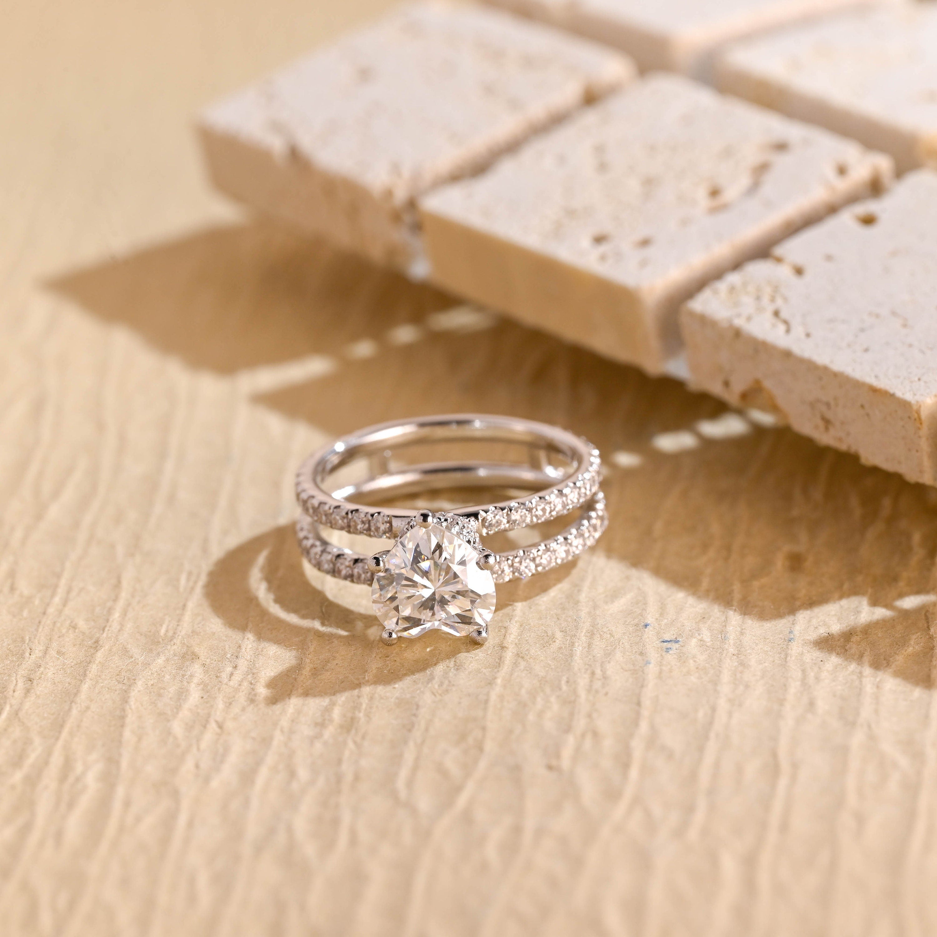 1 Carat Heart Cut Moissanite Ring