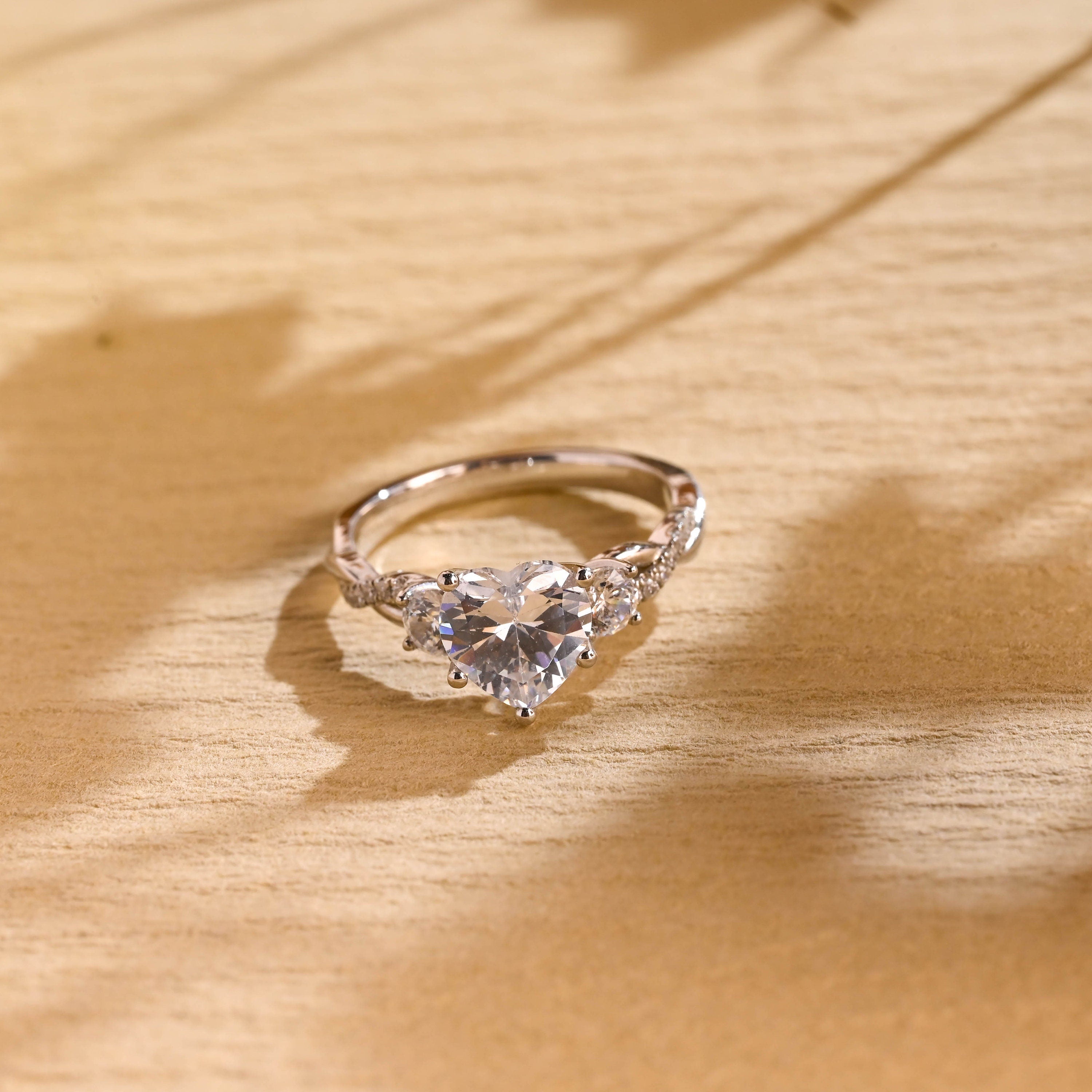 1 Carat Heart Cut Moissanite Ring