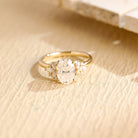 Luxury Oval Cut Cluster Diamond Moissanite Ring