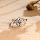 Oval Cut Halo Moissanite Ring