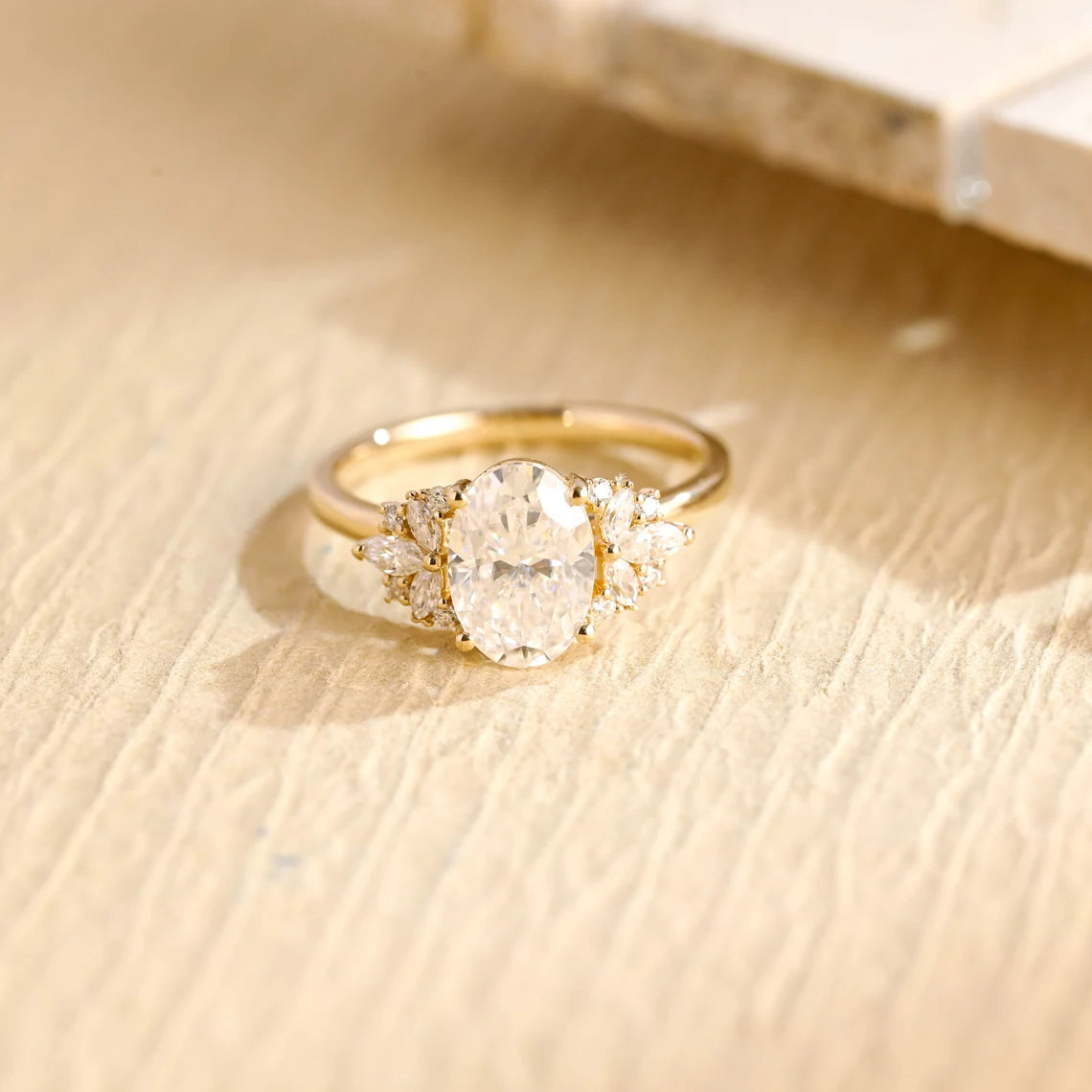 Oval Cluster Moissanite Ring