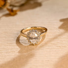 Oval Halo Moissanite Ring