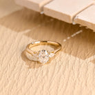 Oval Three Stone Moissanite Ring