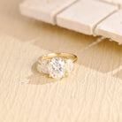 Oval Three Stone Moissanite Ring