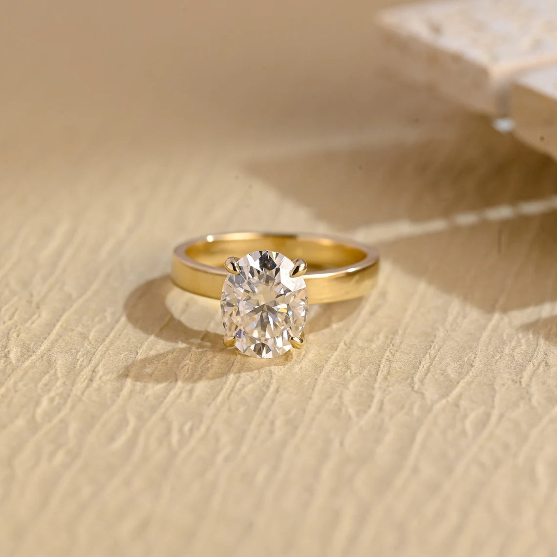 Oval Solitaire Moissanite Ring