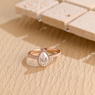 1 carat pear halo moissanite engagement ring