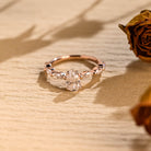 1 carat pear pavé engagement ring moissanite