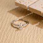 1 carat pear cut solitaire moissanite ring