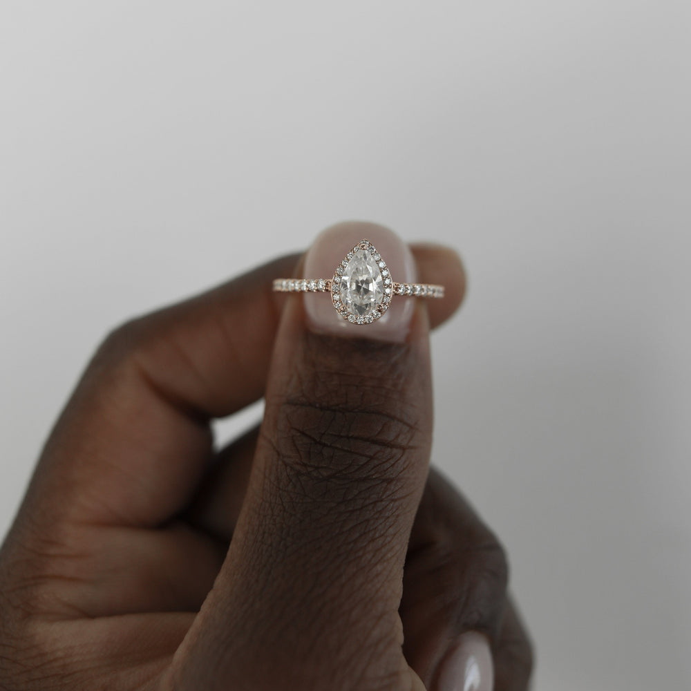Pear Cut Moissanite Ring